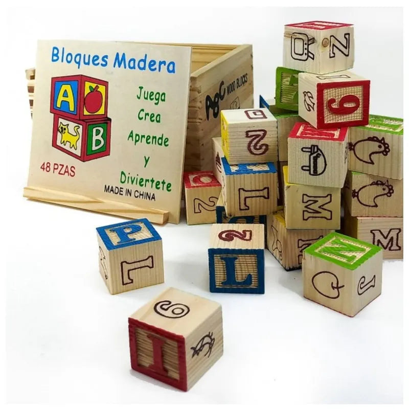 Juego didactico de madera 48 piezas