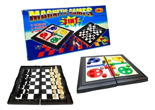 Mini Tablero de Ajedrez 3 en 1