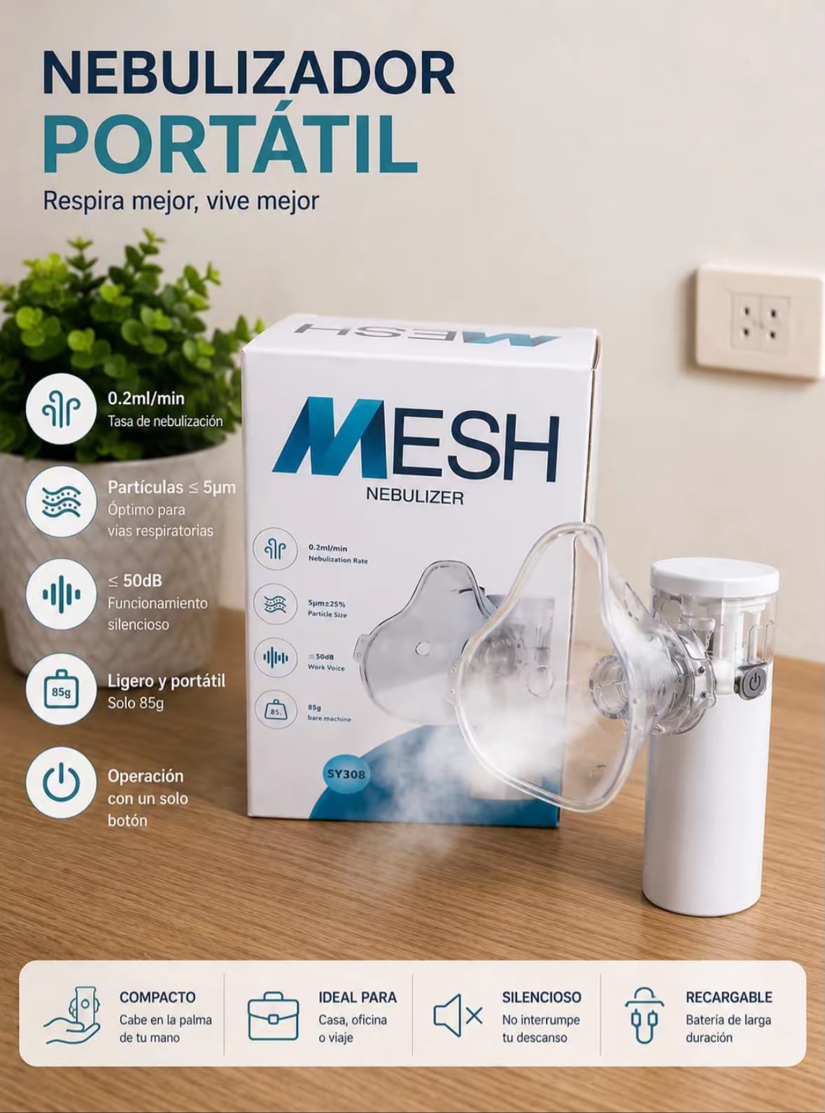 Nebulizador Portátil Mesh